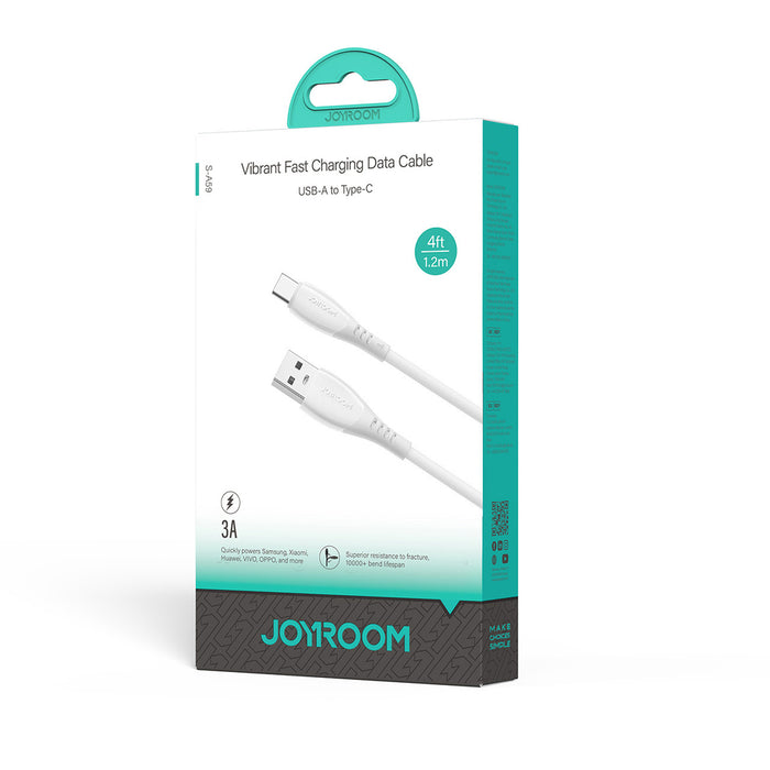 Кабел Joyroom S-A59 Vibrant Series 3A USB-A - USB-C 1.2 м - бял