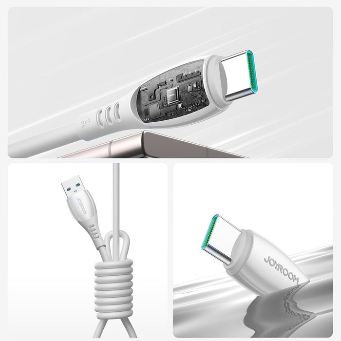 Кабел Joyroom S-A59 Vibrant Series 3A USB-A - USB-C 1.2 м - бял