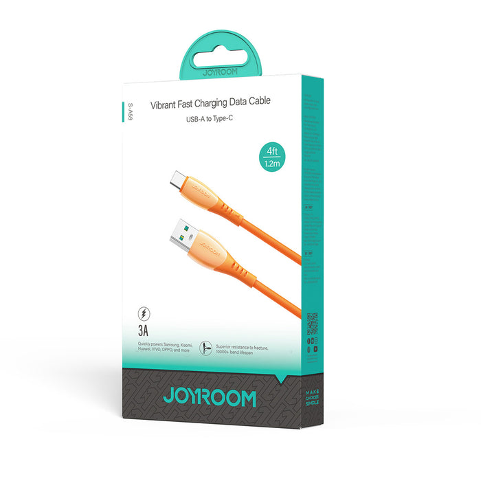 Кабел Joyroom S-A59 Vibrant Series 3A USB-A - USB-C 1.2 м - Оранжев