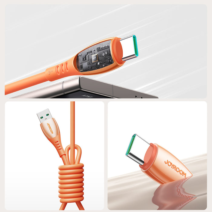 Кабел Joyroom S-A59 Vibrant Series 3A USB-A - USB-C 1.2 м - Оранжев