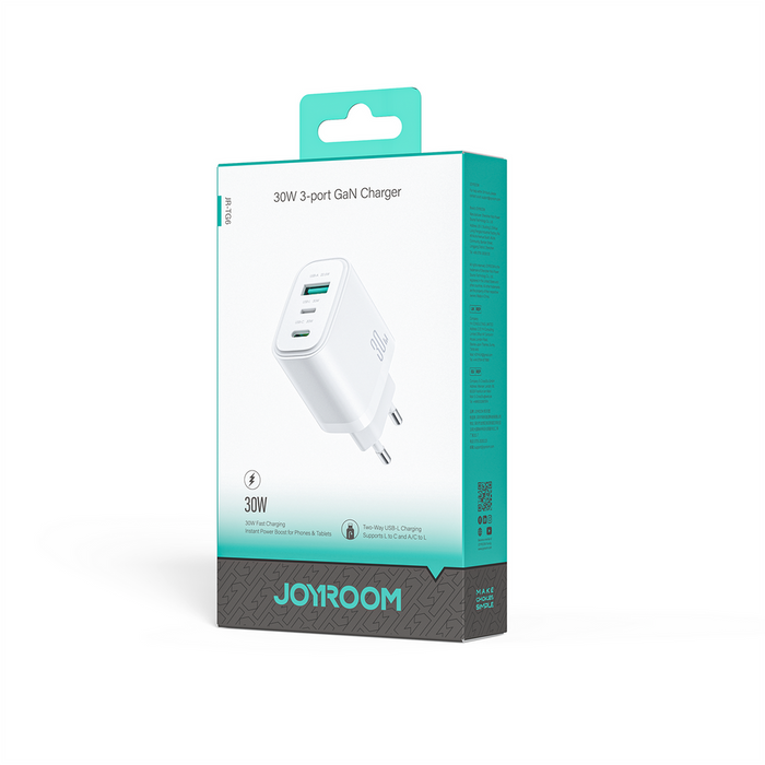 Зарядно за стена Joyroom JR-TG6 GaN 30W - бяло