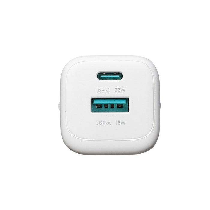 Зарядно за стена Joyroom JR-TG7 33W USB-A + USB-C с 30W USB-C - Lightning 1m кабел - бяло