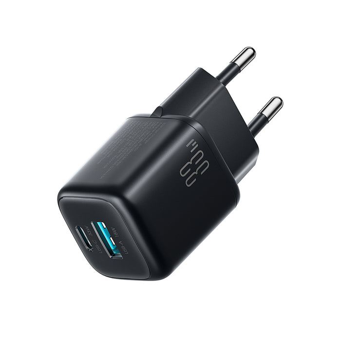 Зарядно за стена Joyroom JR-TG7 33W USB-A + USB-C с 30W USB-C - Lightning 1m кабел - черно
