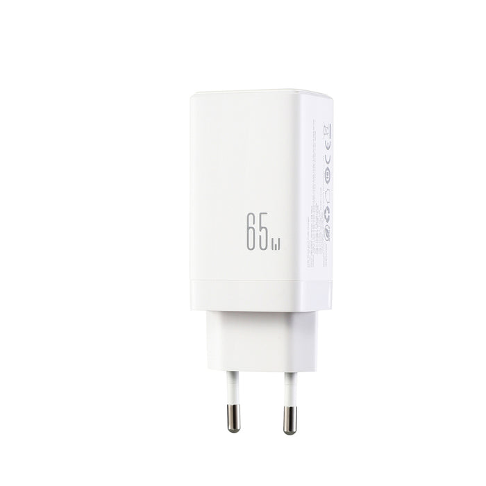Зарядно за стена Joyroom JR-TG10 65W GaN 2x USB-C + USB-A със 100W USB-C - USB-C 1.2m кабел - бяло