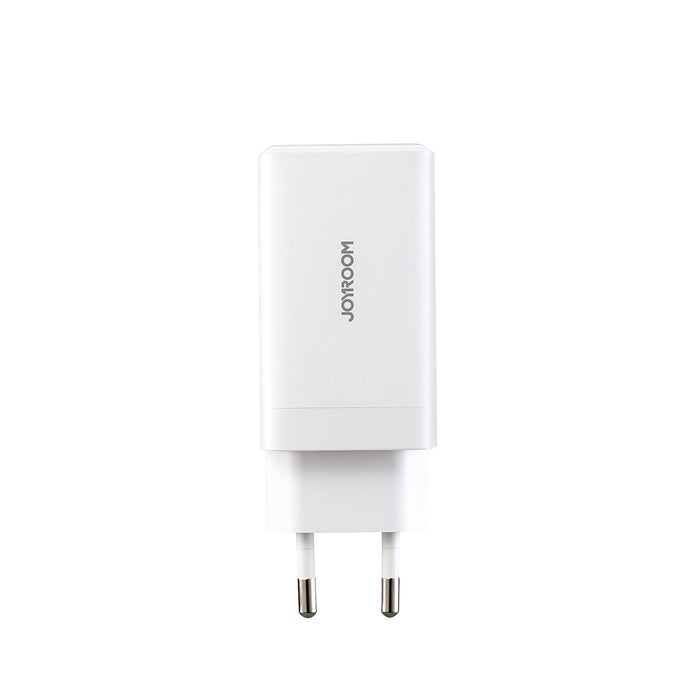 Зарядно за стена Joyroom JR-TG10 65W GaN 2x USB-C + USB-A със 100W USB-C - USB-C 1.2m кабел - бяло