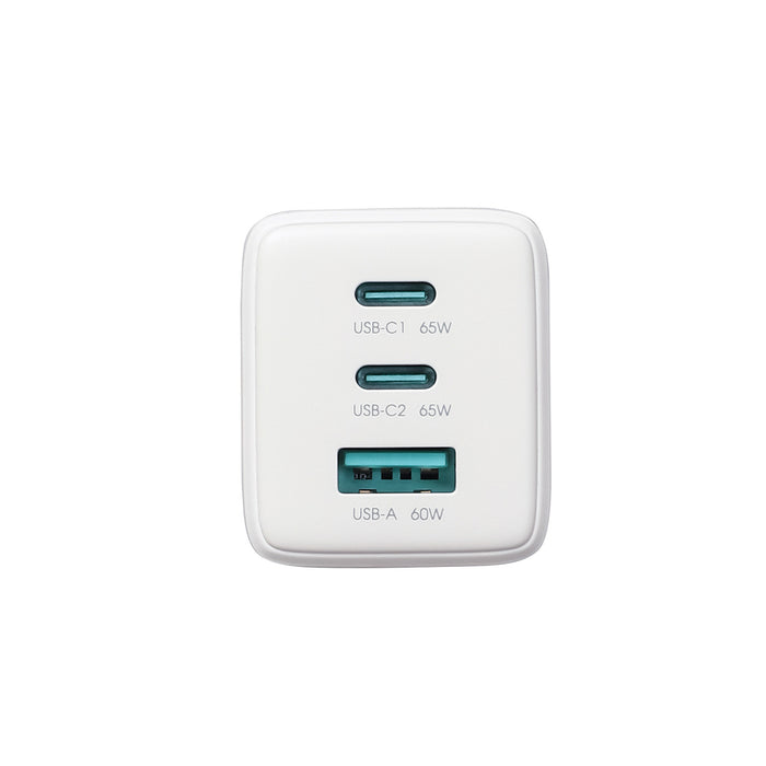 Зарядно за стена Joyroom JR-TG10 65W GaN 2x USB-C + USB-A със 100W USB-C - USB-C 1.2m кабел - бяло