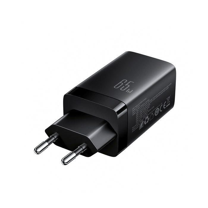 Зарядно за стена Joyroom JR-TG10 65W GaN 2x USB-C + USB-A със 100W USB-C - USB-C 1.2m кабел - черно
