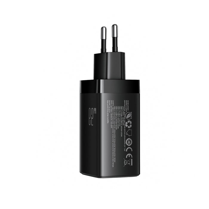 Зарядно за стена Joyroom JR-TG10 65W GaN 2x USB-C + USB-A със 100W USB-C - USB-C 1.2m кабел - черно
