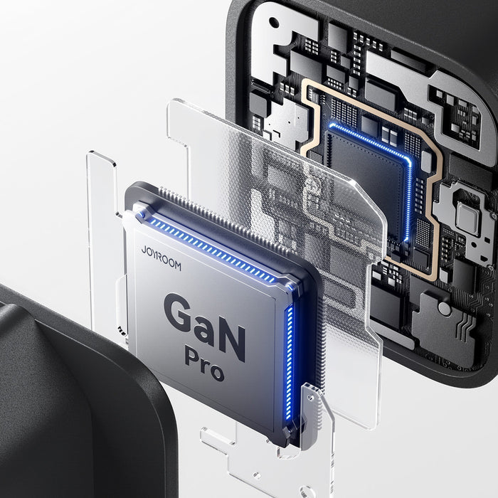 Зарядно за стена Joyroom JR-TO1 GaN 45 USB-C Lightning USB-A - черно