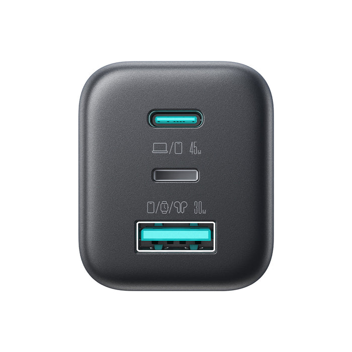 Зарядно за стена Joyroom JR-TO1 GaN 45 USB-C Lightning USB-A - черно