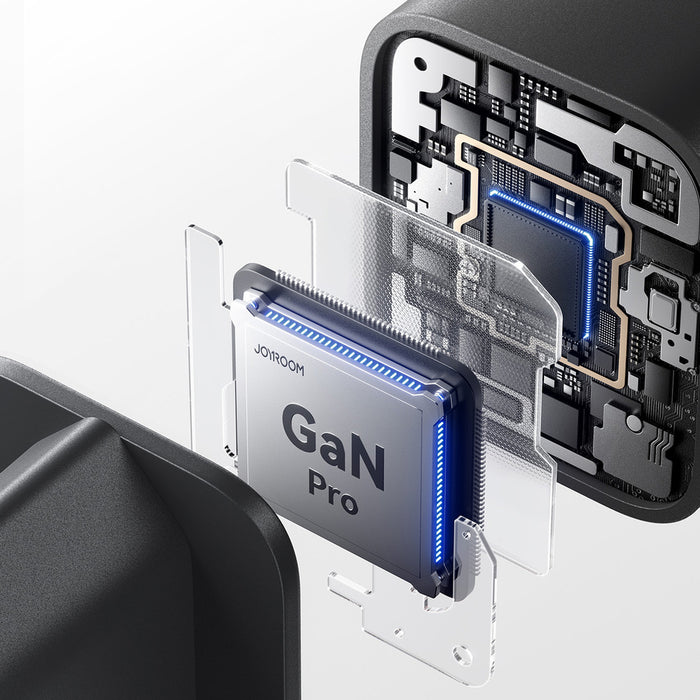 Зарядно за стена Joyroom JR-TO1 GaN 45 USB-C Lightning USB-A - черно