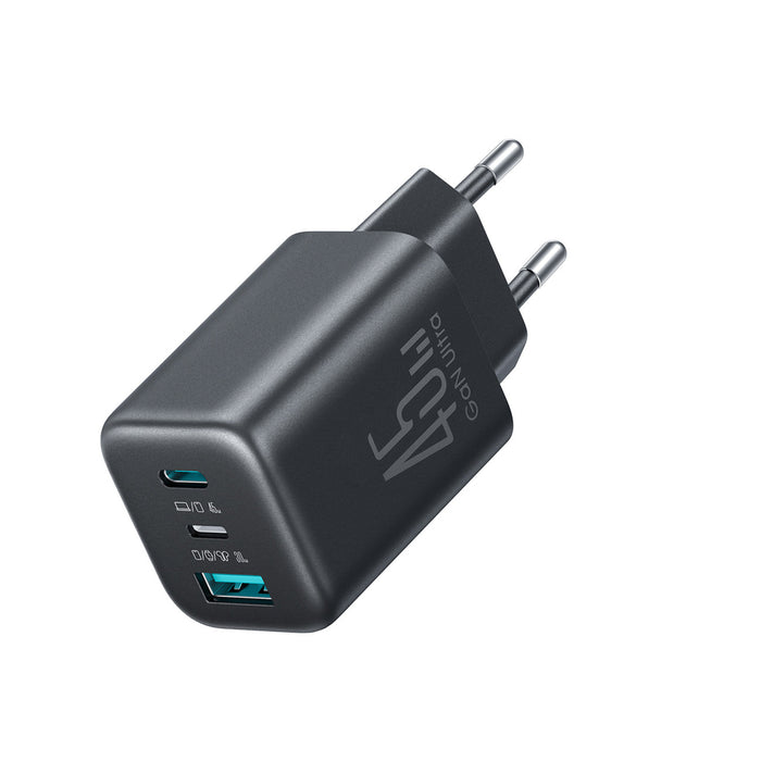 Зарядно за стена Joyroom JR-TO1 GaN 45 USB-C Lightning USB-A - черно