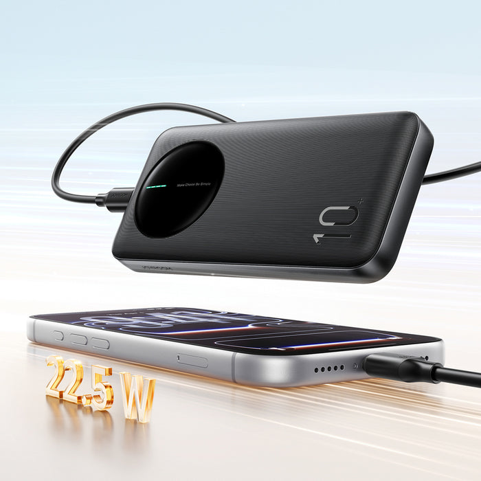Joyroom JR-PBF12 Pro Преносима батерия Powerbank 22.5W 10000mAh с дигитален дисплей 2x USB-A 1x USB-C - Черен