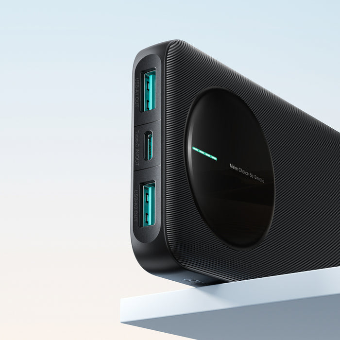 Joyroom JR-PBF12 Pro Преносима батерия Powerbank 22.5W 10000mAh с дигитален дисплей 2x USB-A 1x USB-C - Черен
