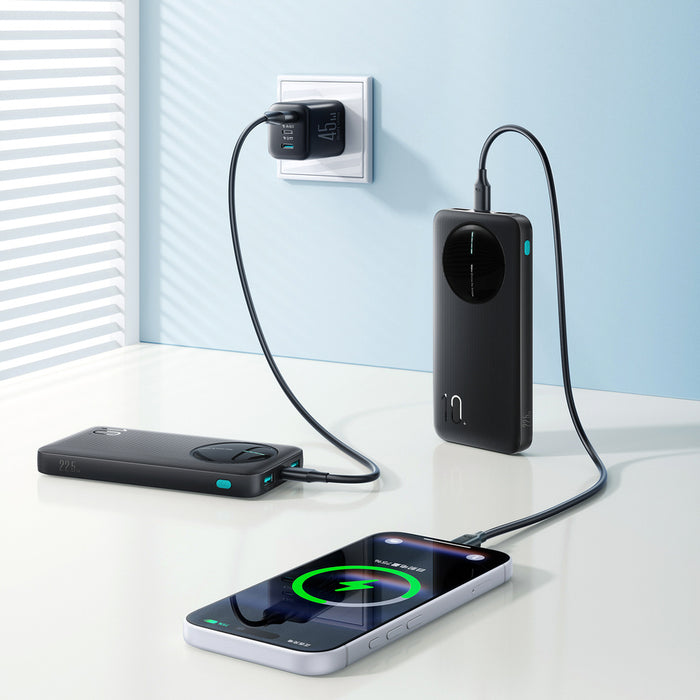Joyroom JR-PBF12 Pro Преносима батерия Powerbank 22.5W 10000mAh с дигитален дисплей 2x USB-A 1x USB-C - Черен