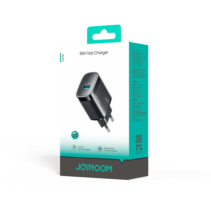 Зарядно за стена Joyroom JR-TF4 18W с 3A USB-A - USB-C кабел 1 м - черно