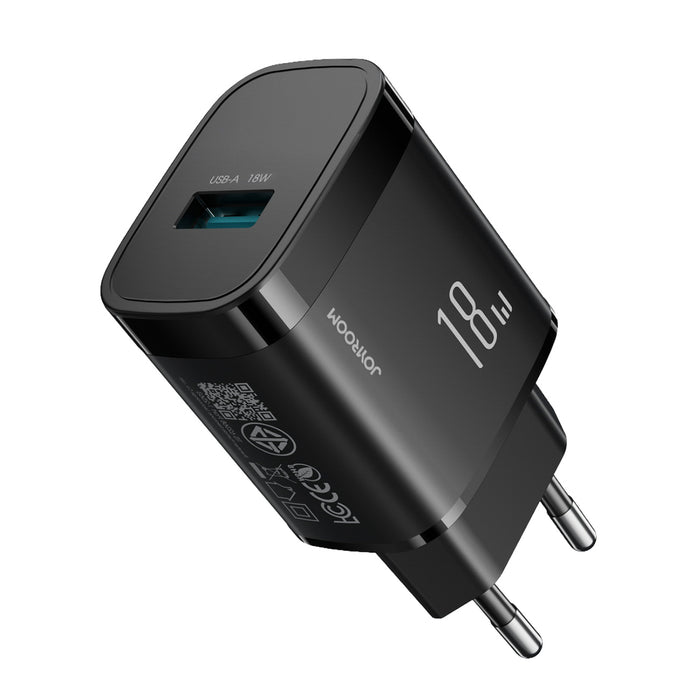 Зарядно за стена Joyroom JR-TF4 18W с 3A USB-A - USB-C кабел 1 м - черно