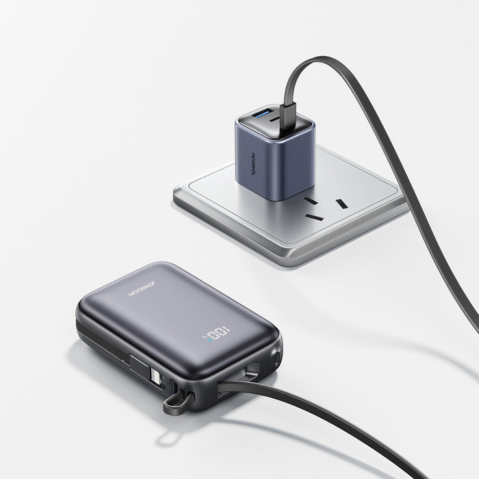 Външна батерия Joyroom JR-PBF29 20000mAh 22.5W с двоен кабел - черна