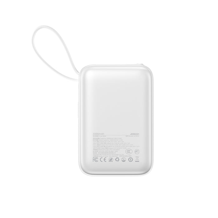 Външна батерия Joyroom JR-PBF29 20000mAh 22.5W с двоен кабел - бяла