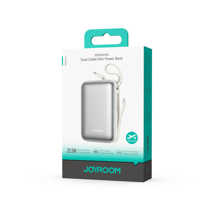 Външна батерия Joyroom JR-PBF29 20000mAh 22.5W с двоен кабел - бяла