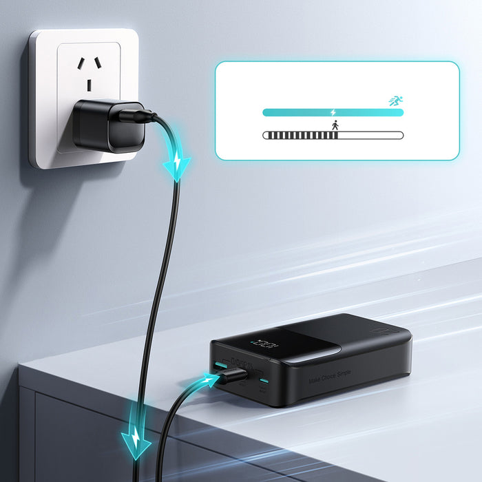 Joyroom JR-QP192 Star Series Mini 20000mAh 22.5W Преносима батерия Powerbank с дигитален дисплей - черен