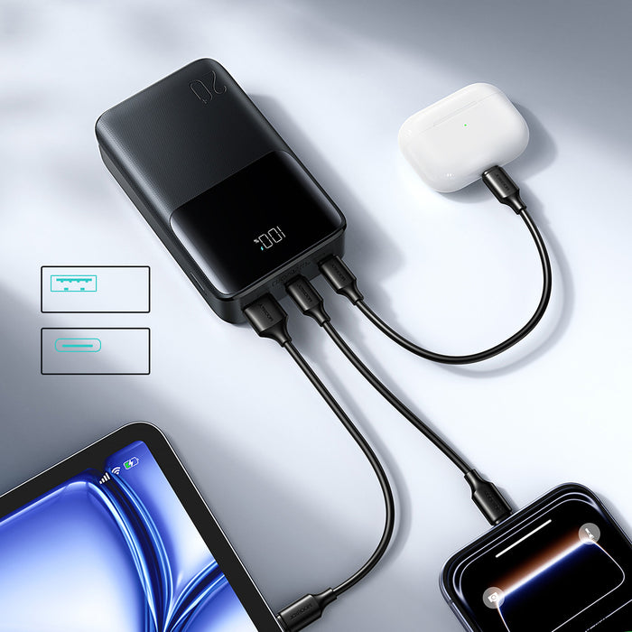 Joyroom JR-QP192 Star Series Mini 20000mAh 22.5W Преносима батерия Powerbank с дигитален дисплей - черен