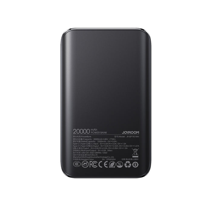 Joyroom JR-QP192 Star Series Mini 20000mAh 22.5W Преносима батерия Powerbank с дигитален дисплей - черен