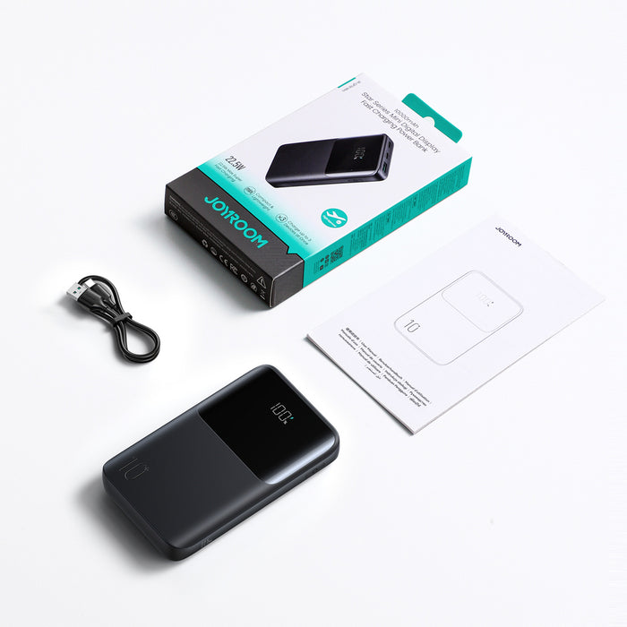 Joyroom JR-QP191 Star Series Mini 10000mAh 22.5W Преносима батерия Powerbank с дигитален дисплей - черен
