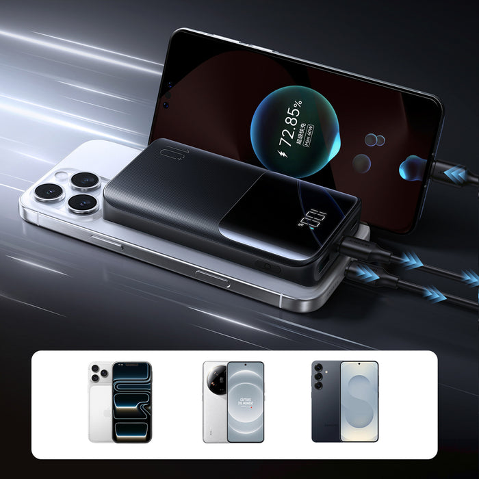 Joyroom JR-QP191 Star Series Mini 10000mAh 22.5W Преносима батерия Powerbank с дигитален дисплей - черен