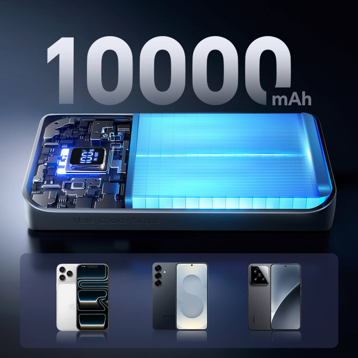 Joyroom JR-QP191 Star Series Mini 10000mAh 22.5W Преносима батерия Powerbank с дигитален дисплей - черен