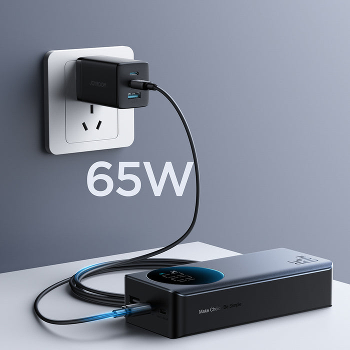 Външна батерия Joyroom JR-PBF05 Pro 30000mAh 65W с дигитален дисплей 2x USB-C 1x USB-A - Черна