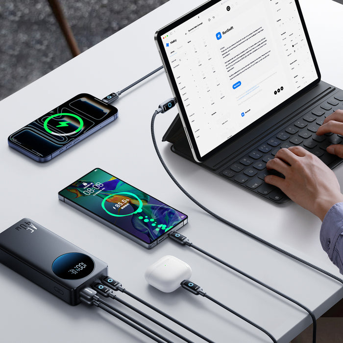 Външна батерия Joyroom JR-PBF02 Pro 20000 mAh 45W с дигитален дисплей 2x USB-A 2x USB-C - Черна