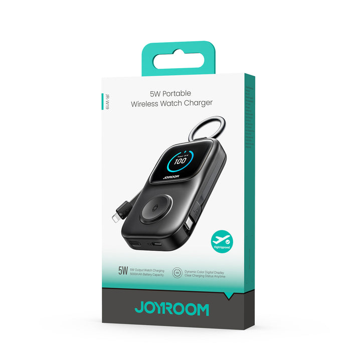 Външна батерия Joyroom JR-W19 5000mAh с 5W безжично зареждане на часовник - черна