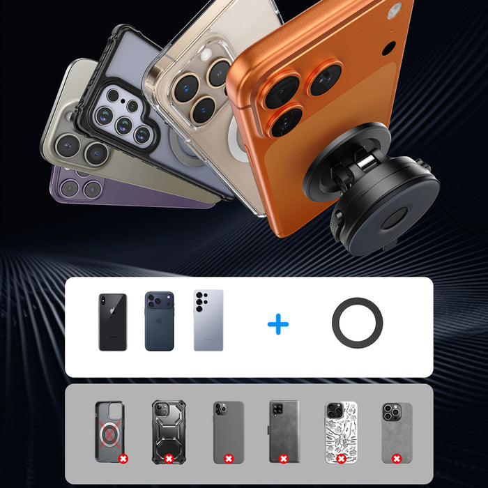 Сгъваема стойка за телефон за кола Joyroom JR-ZS510 с гел вендуза MagSafe - черен цвят