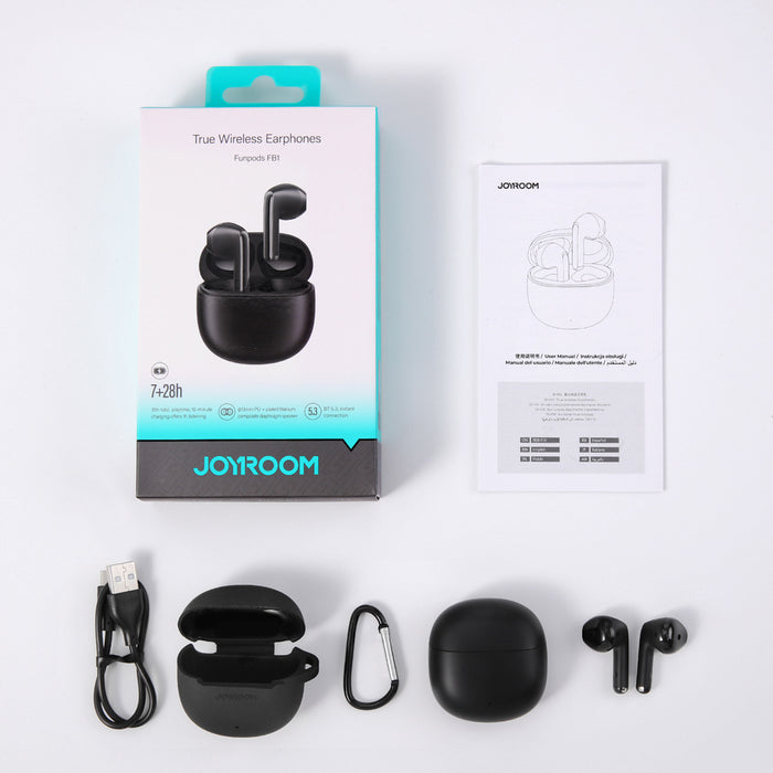 Безжични слушалки Joyroom JR-FB1 Funpods Bluetooth 6.0 за уши TWS - черни