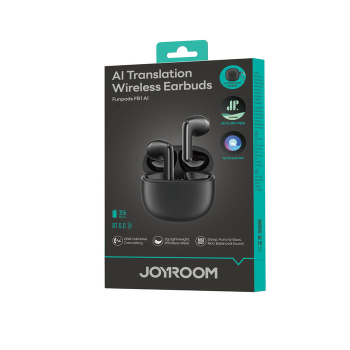 Joyroom JR-FB1 Funpods Bluetooth 6.0 TWS безжични слушалки с AI функции - черни