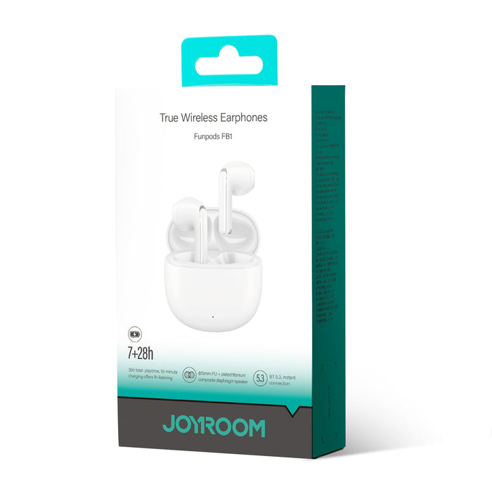 Безжични слушалки Joyroom JR-FB1 Funpods Bluetooth 6.0 за уши TWS - бели