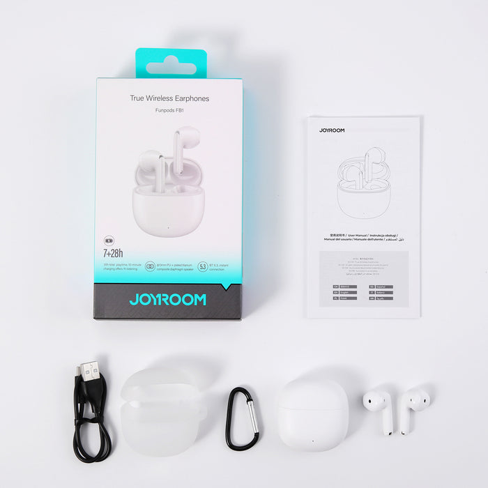 Безжични слушалки Joyroom JR-FB1 Funpods Bluetooth 6.0 за уши TWS - бели