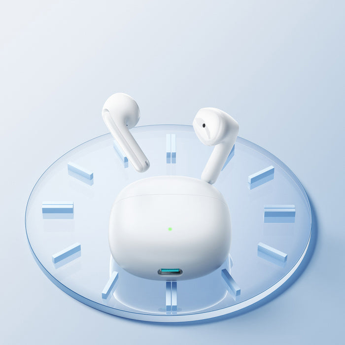 Joyroom JR-FB1 Funpods Bluetooth 6.0 TWS безжични слушалки с AI функции - бели