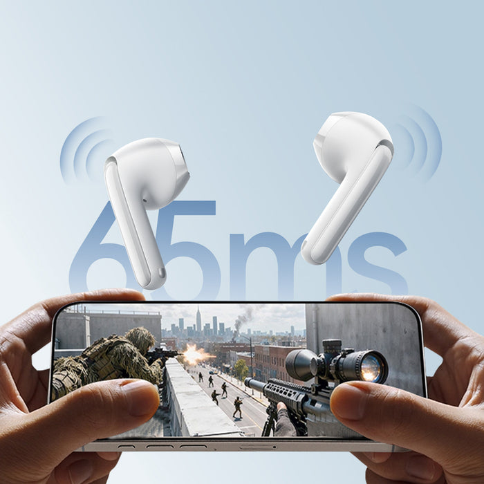 Joyroom JR-FB1 Funpods Bluetooth 6.0 TWS безжични слушалки с AI функции - бели