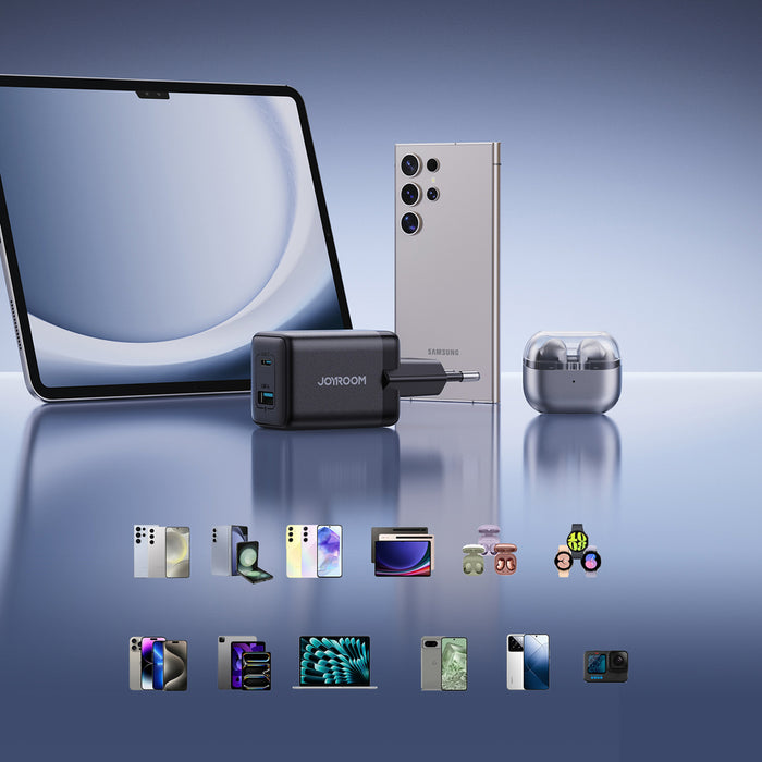 Зарядно за стена Joyroom JR-TG8 GaN 45W USB-C + USB-A - черно