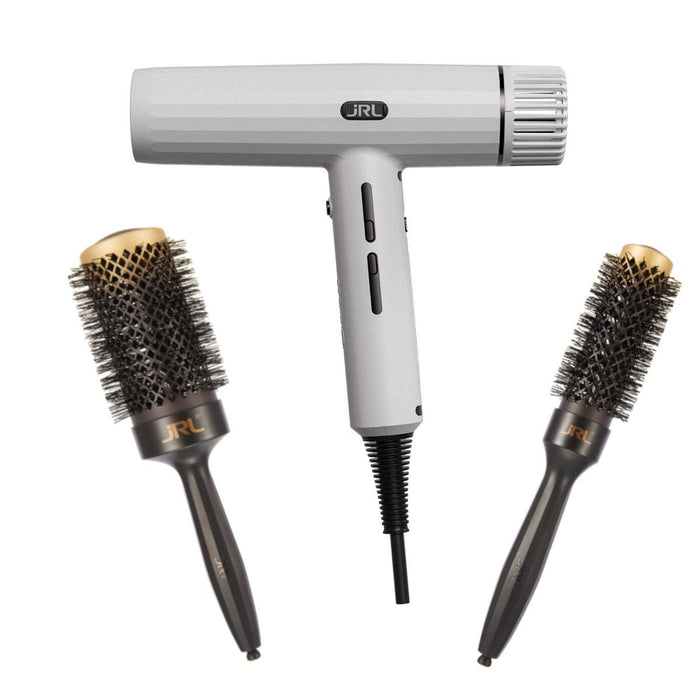 Комплект сешоар и четки JRL - Forte Pro FP2401B, 2150W, бял/черни