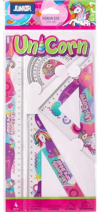 Комплект чертожни пособия Junior - Еднорог, 4 части