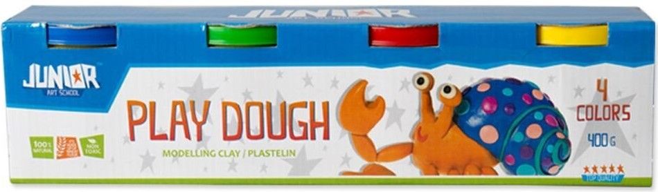 Комплект моделин Junior - Play Dough, 400 g, 4 цвята