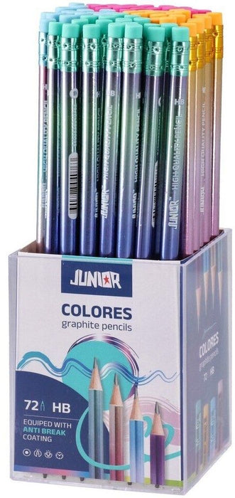 Графитен молив с гума Junior - Metallic HB, асортимент