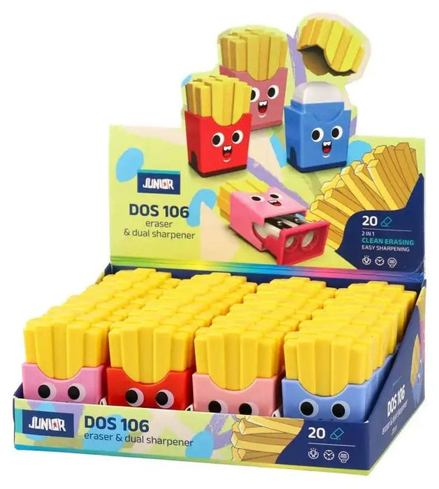 Двойна острилка с гума Junior - Dos 106, картофки, асортимент