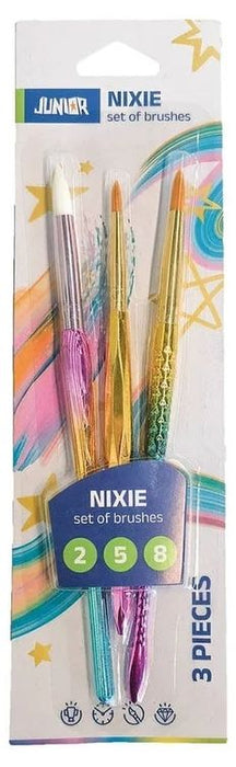 Комплект четки за рисуване Junior - Nixie, обли, 3 броя