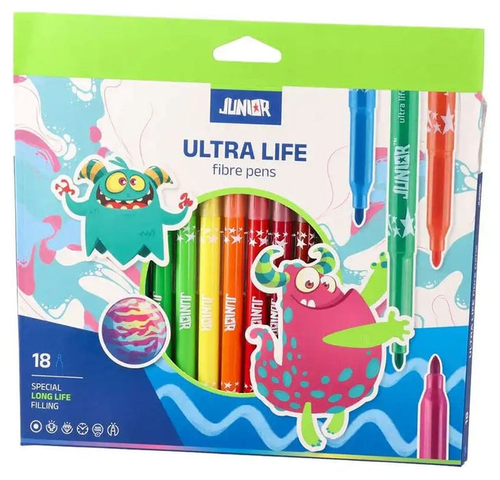 Флумастери Junior - Ultra Life, 18 цвята
