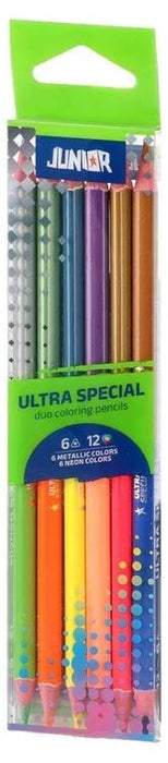 Цветни моливи Junior Ultra Special - Двойни, 12 цвята