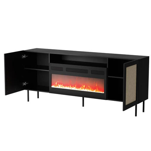 JUTA EF скрин + електрическа камина 202x39.5x85 черен